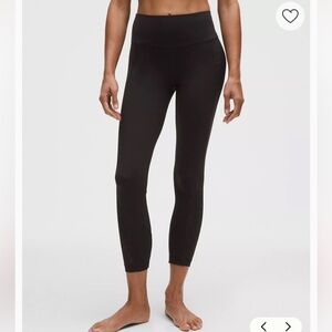 Lululemon Paisley Lace Overlay Tight 25" Leggings Pants Black Women’s Size 6